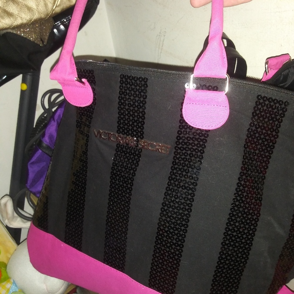 Victoria Secret black/pink handbag